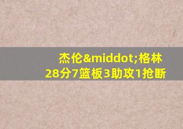 杰伦·格林28分7篮板3助攻1抢断