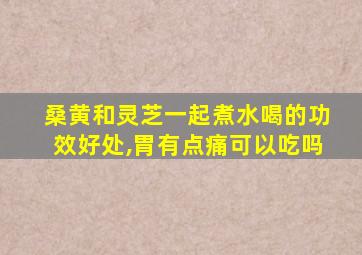 桑黄和灵芝一起煮水喝的功效好处,胃有点痛可以吃吗